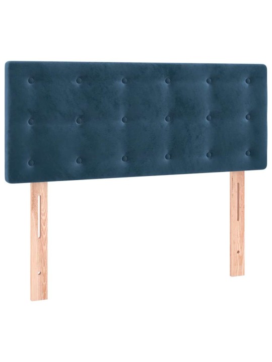 Box spring postel s matrací a led tmavě modrá 120x190 cm samet