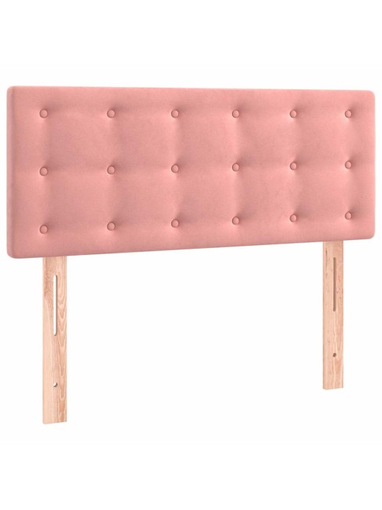 Box spring postel s matrací a led růžová 120 x 190 cm samet