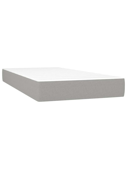 Box spring postel s matrací a LED světle šedá 120x190 cm textil