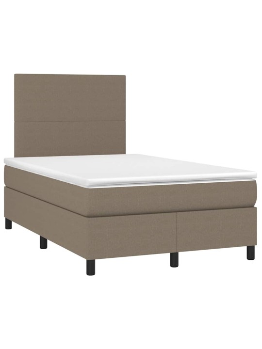 Box spring postel s matrací a led taupe 120x190 cm textil