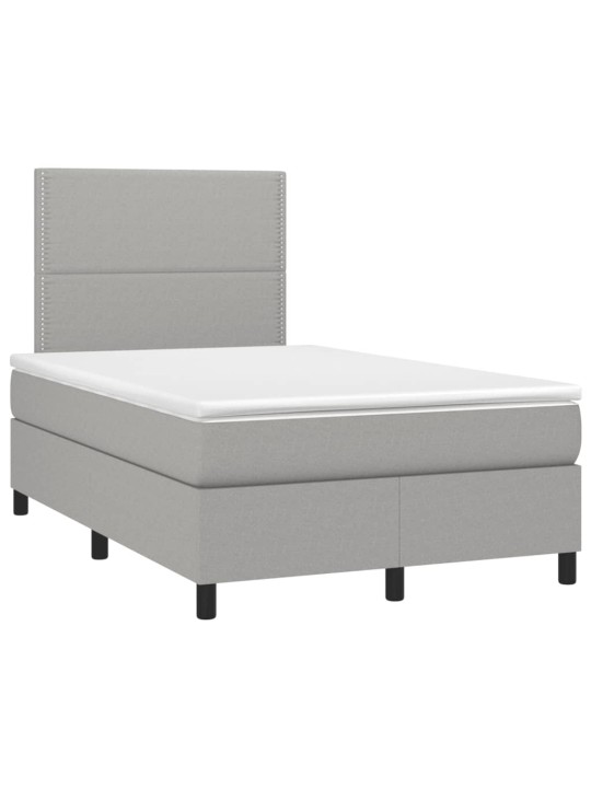 Box spring postel s matrací a LED světle šedá 120x190 cm textil