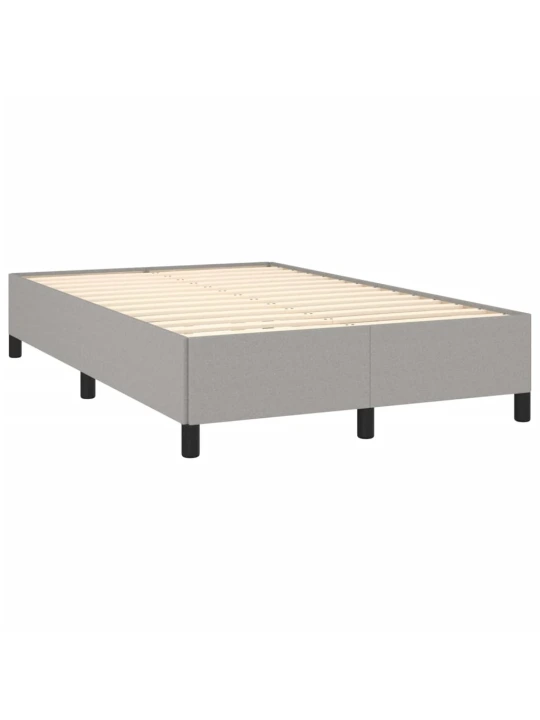 Box spring postel s matrací a LED světle šedá 120x190 cm textil