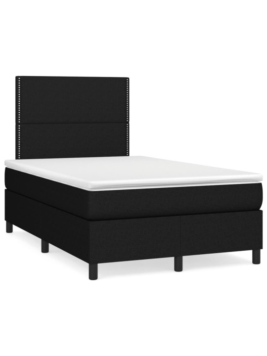 Box spring postel s matrací a LED černá 120x190 cm textil