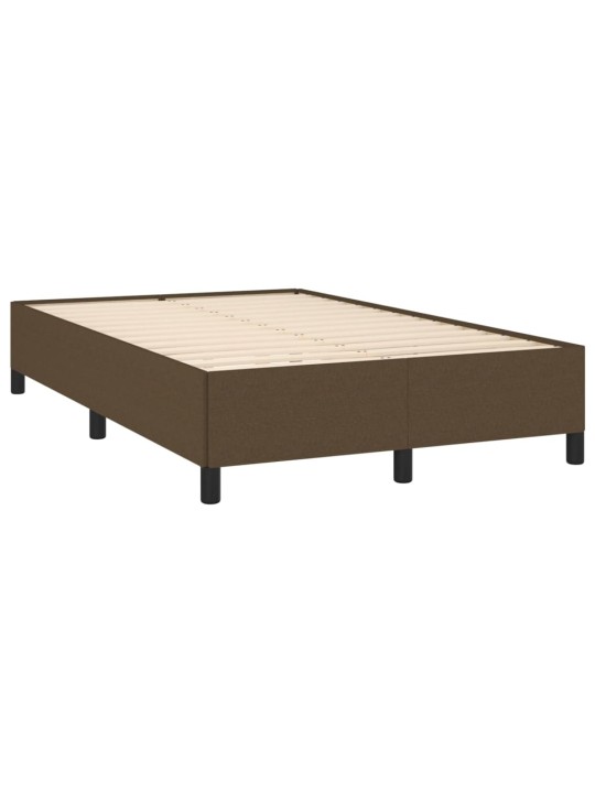 Box spring postel s matrací a led tmavě hnědá 120x190 cm textil