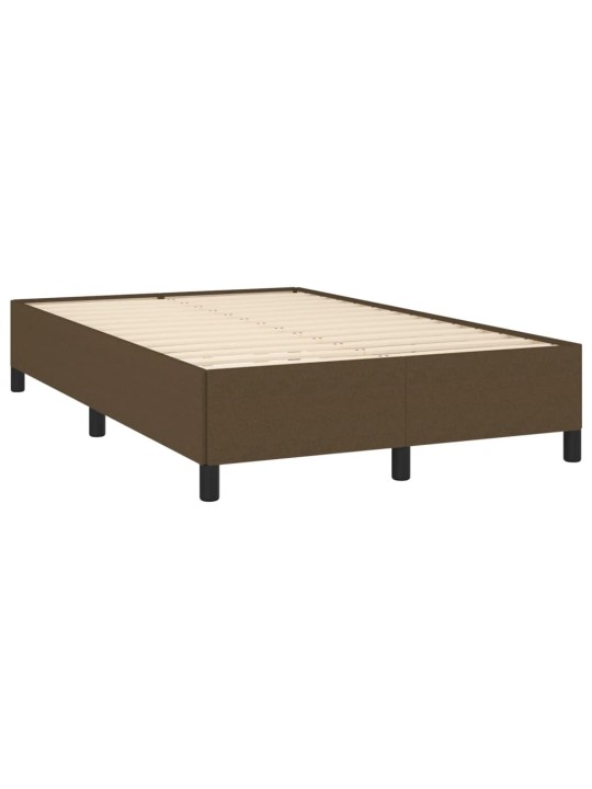 Box spring postel s matrací a led tmavě hnědá 120x190 cm textil