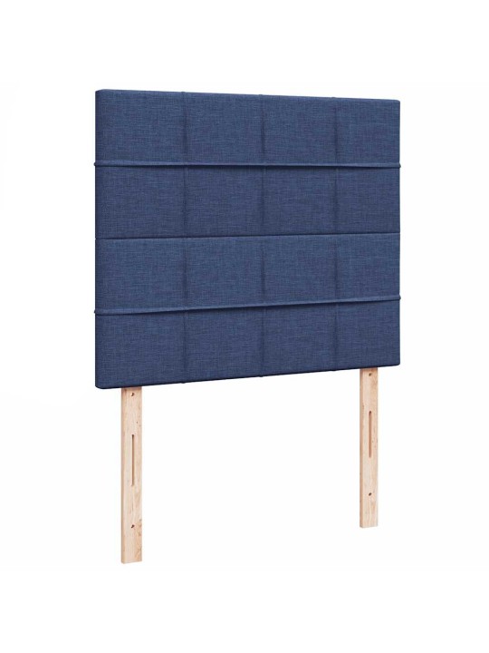 Box spring postel s matrací a led modrá 120x190 cm textil