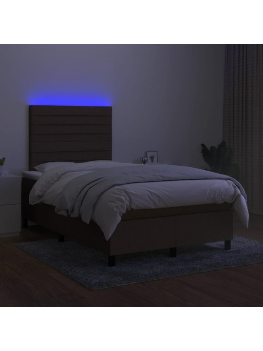 Box spring postel s matrací a LED černá 120x190 cm textil