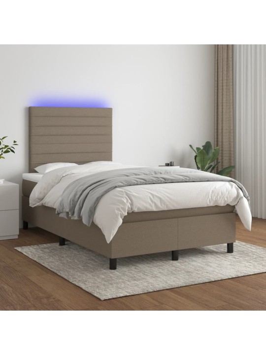 Box spring postel s matrací a led taupe 120x190 cm textil