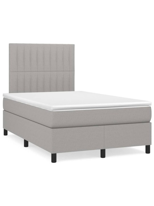 Box spring postel s matrací a LED světle šedá 120x190 cm textil