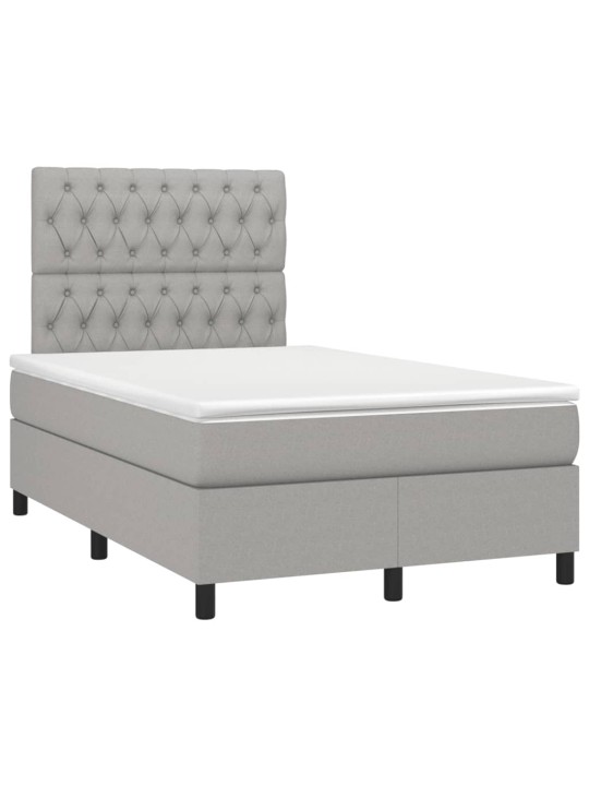 Box spring postel s matrací a LED světle šedá 120x190 cm textil