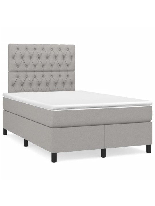 Box spring postel s matrací a LED světle šedá 120x190 cm textil