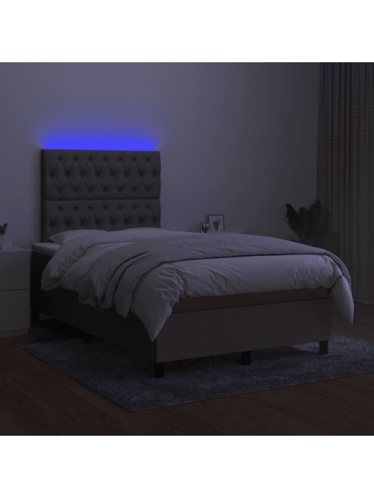 Box spring postel s matrací a led taupe 120x190 cm textil