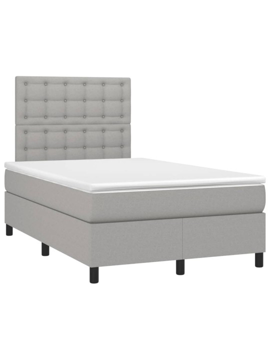 Box spring postel s matrací a LED světle šedá 120x190 cm textil