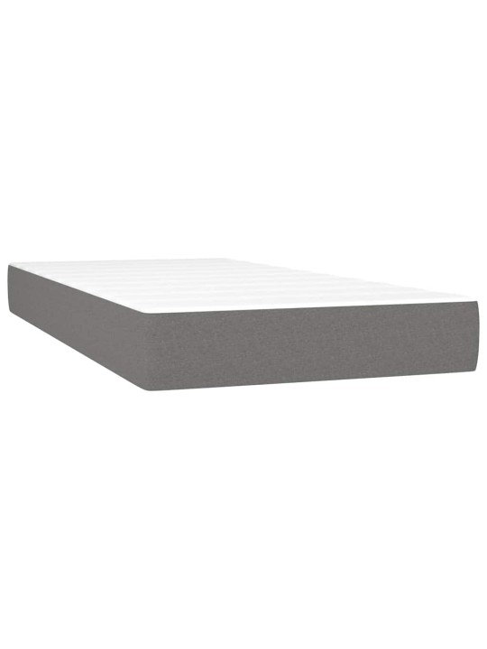 Box spring postel s matrací a LED tmavě šedá 120x190 cm textil