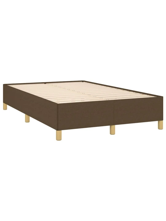 Box spring postel s matrací a led tmavě hnědá 120x190 cm textil