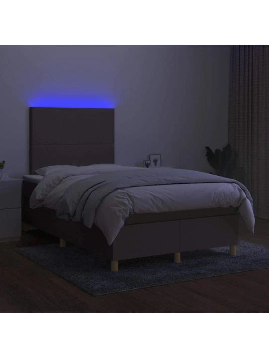 Box spring postel s matrací a led taupe 120x190 cm textil
