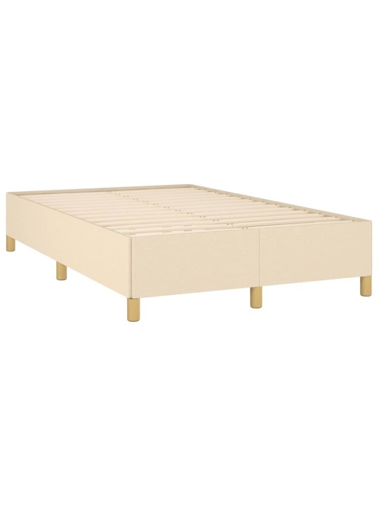 Box spring postel s matrací a led krémová 120x190 cm textil