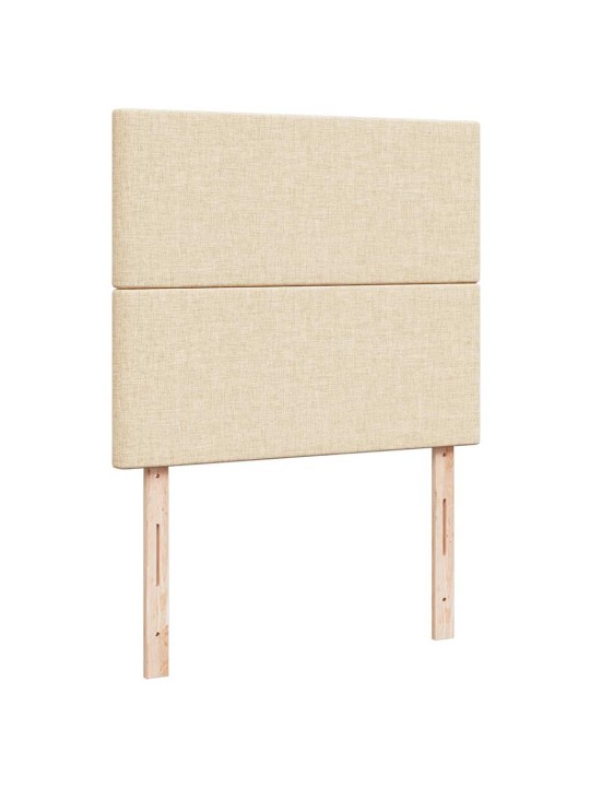 Box spring postel s matrací a led krémová 120x190 cm textil