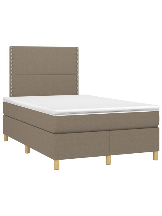 Box spring postel s matrací a led taupe 120x190 cm textil