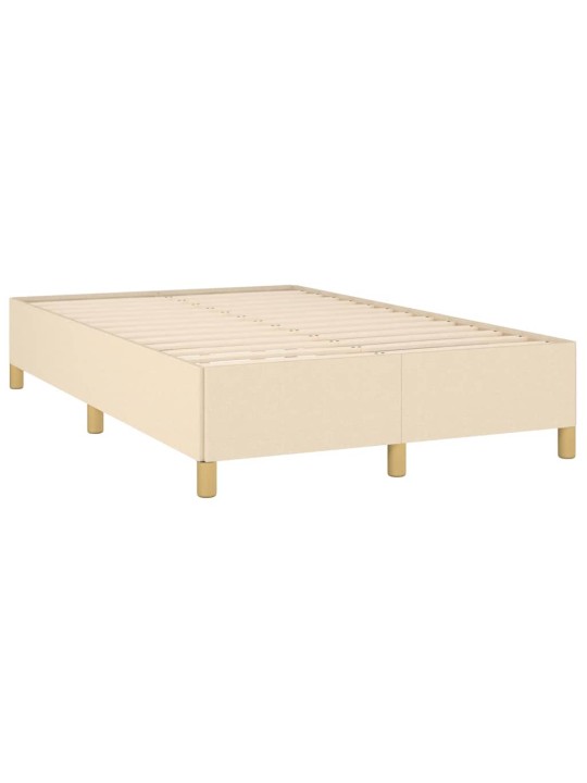 Box spring postel s matrací a led krémová 120x190 cm textil