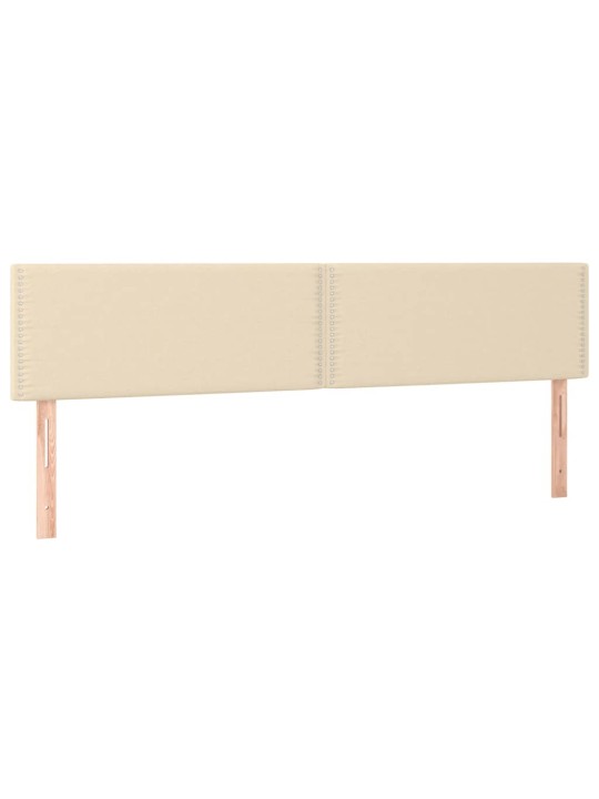Box spring postel s matrací a led krémová 120x190 cm textil