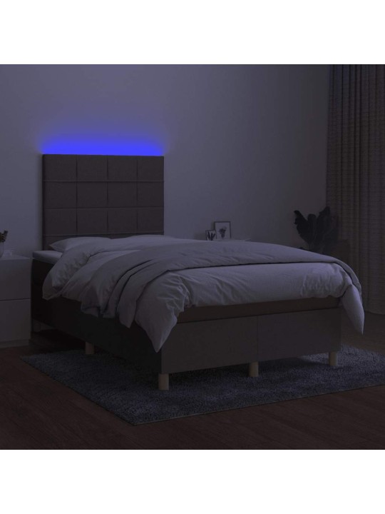 Box spring postel s matrací a led taupe 120x190 cm textil