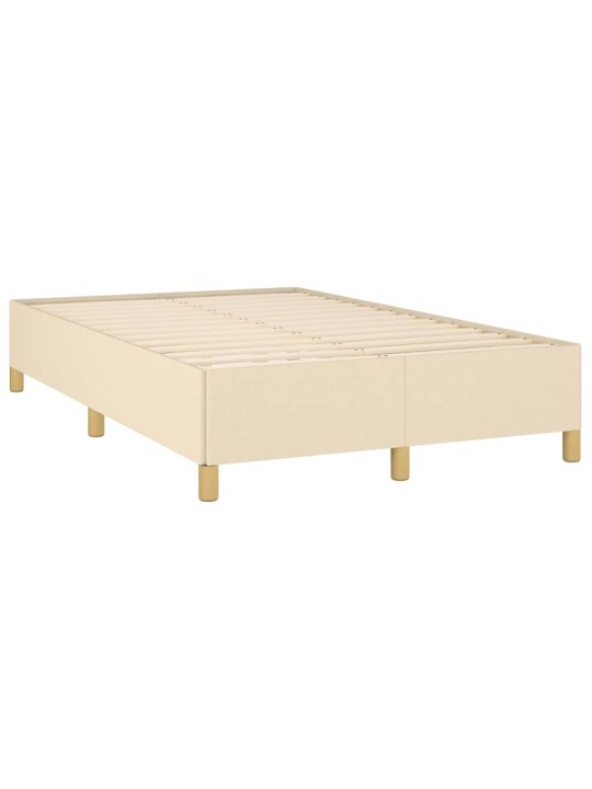 Box spring postel s matrací a led krémová 120x190 cm textil