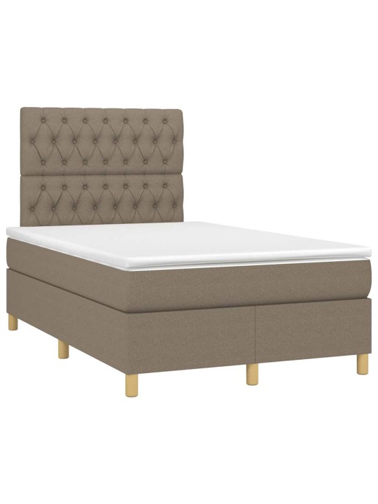 Box spring postel s matrací a led taupe 120x190 cm textil