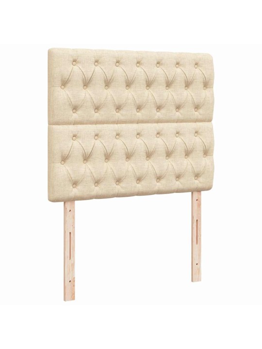 Box spring postel s matrací a led krémová 120x190 cm textil