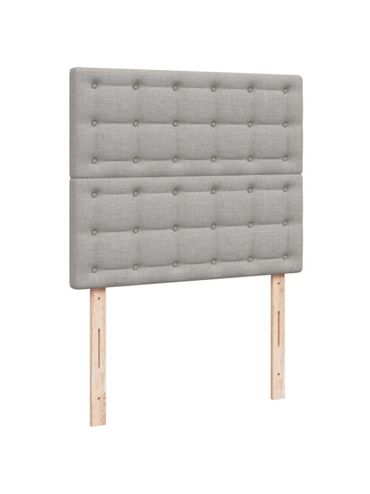 Box spring postel s matrací a LED světle šedá 120x190 cm textil