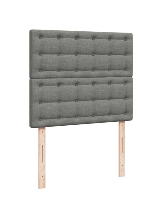 Box spring postel s matrací a LED tmavě šedá 120x190 cm textil