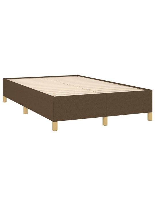 Box spring postel s matrací a led tmavě hnědá 120x190 cm textil