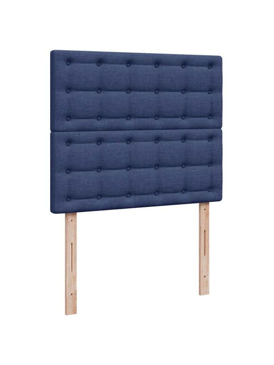 Box spring postel s matrací a led modrá 120x190 cm textil