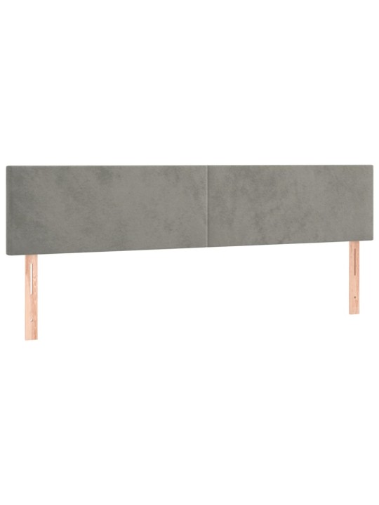 Box spring postel s matrací a LED světle šedá 120x190 cm samet