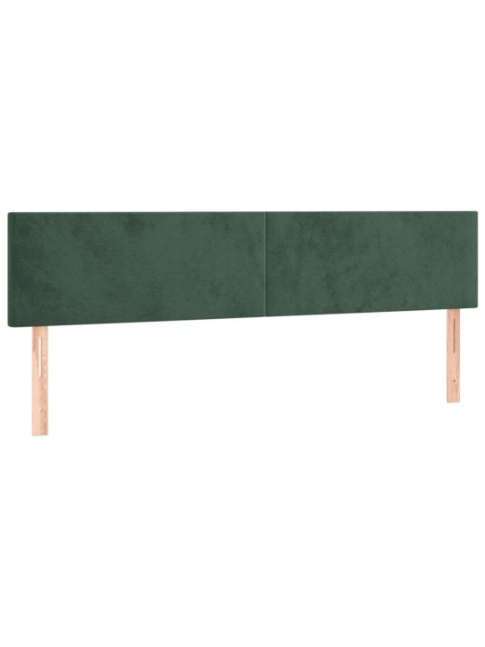 Box spring postel s matrací a led tmavě zelená 120x190 cm samet
