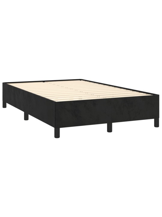 Box spring postel s matrací a LED černá 120 x 190 cm samet