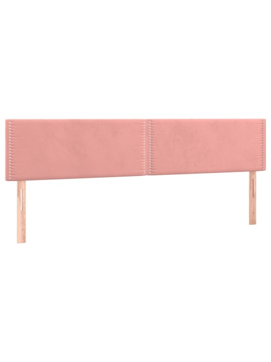 Box spring postel s matrací a led růžová 120 x 190 cm samet