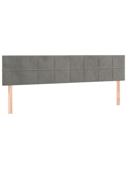 Box spring postel s matrací a LED světle šedá 120x190 cm samet