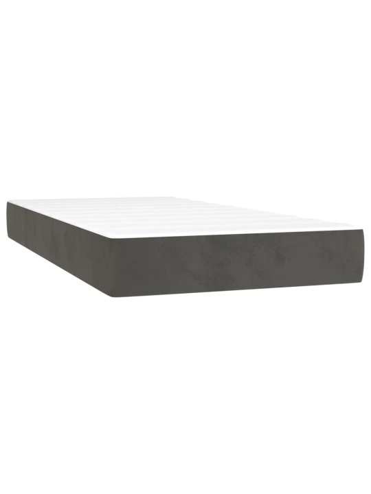 Box spring postel s matrací a LED tmavě šedá 120 x 190 cm samet