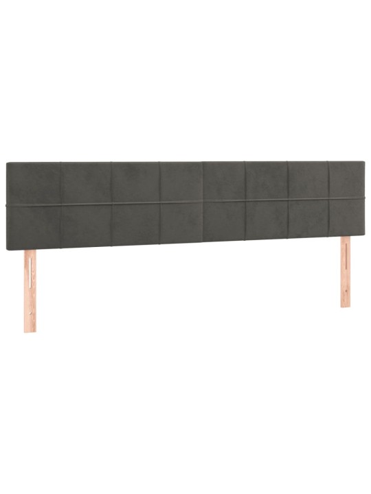 Box spring postel s matrací a LED tmavě šedá 120 x 190 cm samet