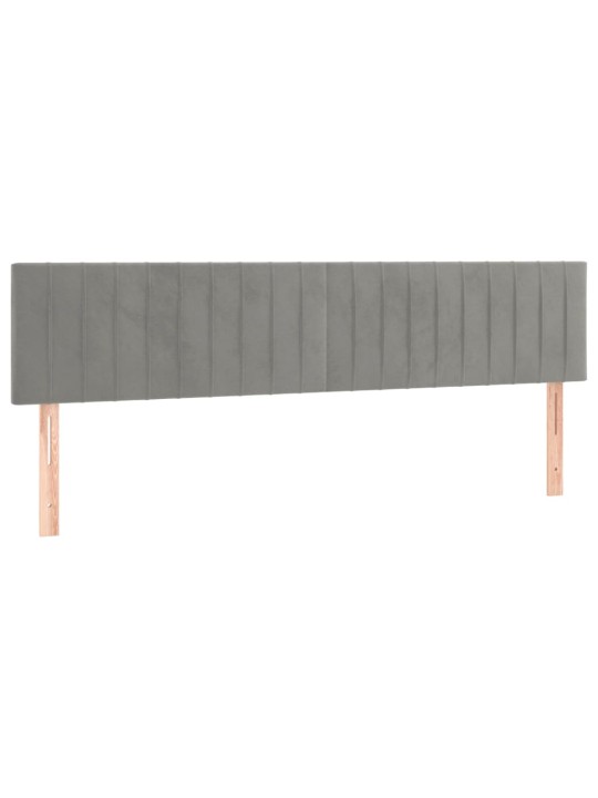 Box spring postel s matrací a LED světle šedá 120x190 cm samet