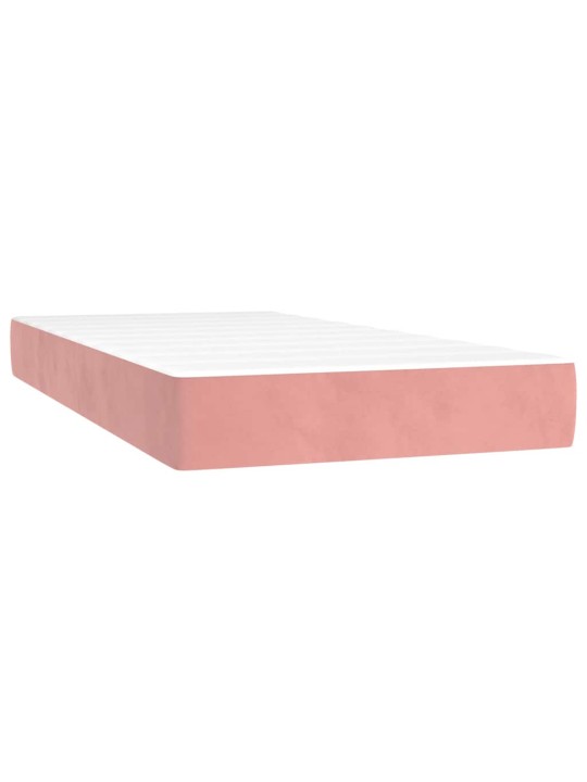 Box spring postel s matrací a led růžová 120 x 190 cm samet
