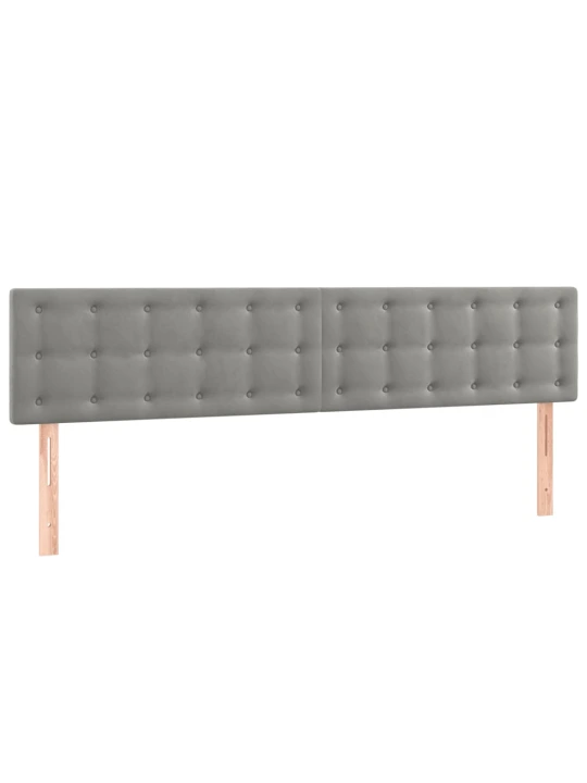 Box spring postel s matrací a LED světle šedá 120x190 cm samet