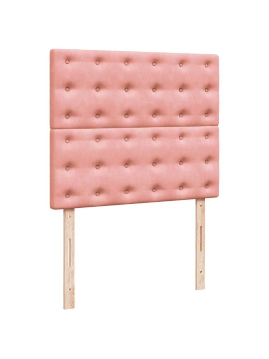 Box spring postel s matrací a led růžová 120 x 190 cm samet