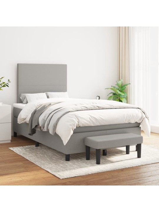 Box spring postel s matrací světle šedá 120x190 cm textil