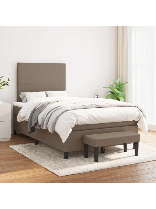 Box spring postel s matrací taupe 120x190 cm textil