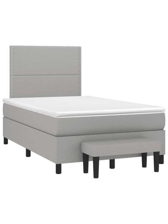 Box spring postel s matrací světle šedá 120x190 cm textil