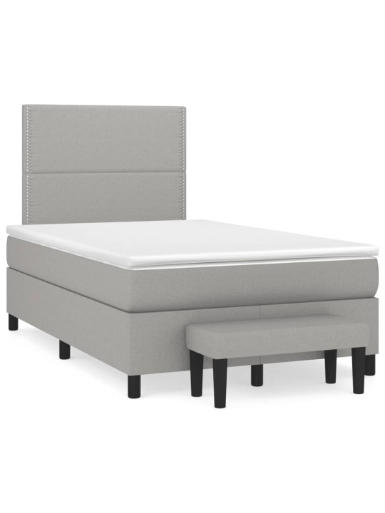 Box spring postel s matrací světle šedá 120x190 cm textil