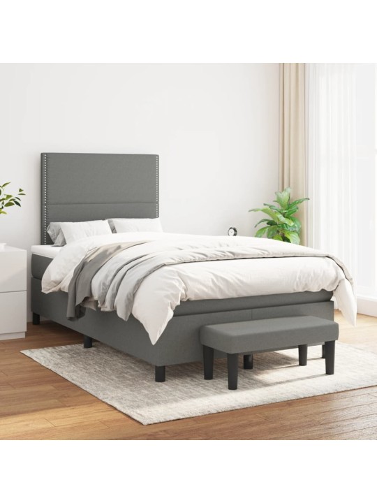 Box spring postel s matrací tmavě šedá 120x190 cm textil