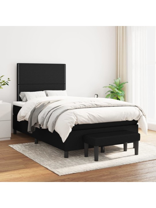 Box spring postel s matrací černá 120x190 cm textil